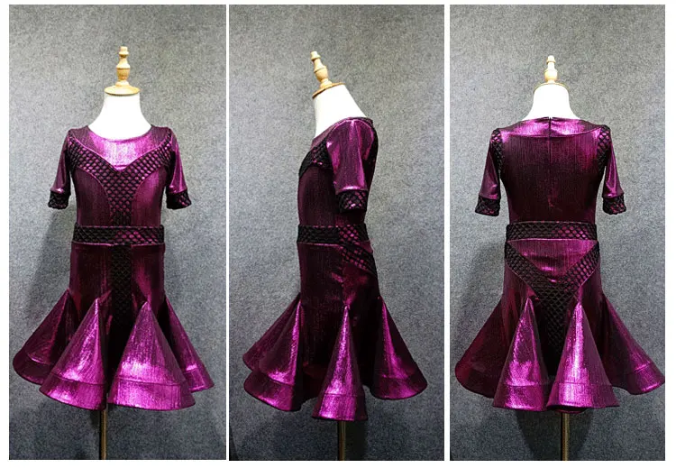 New Latin Dractice Clothes Girls Costumes Children's Latin Competition Clothing Hot Stamping Beauty Bar Performance Service