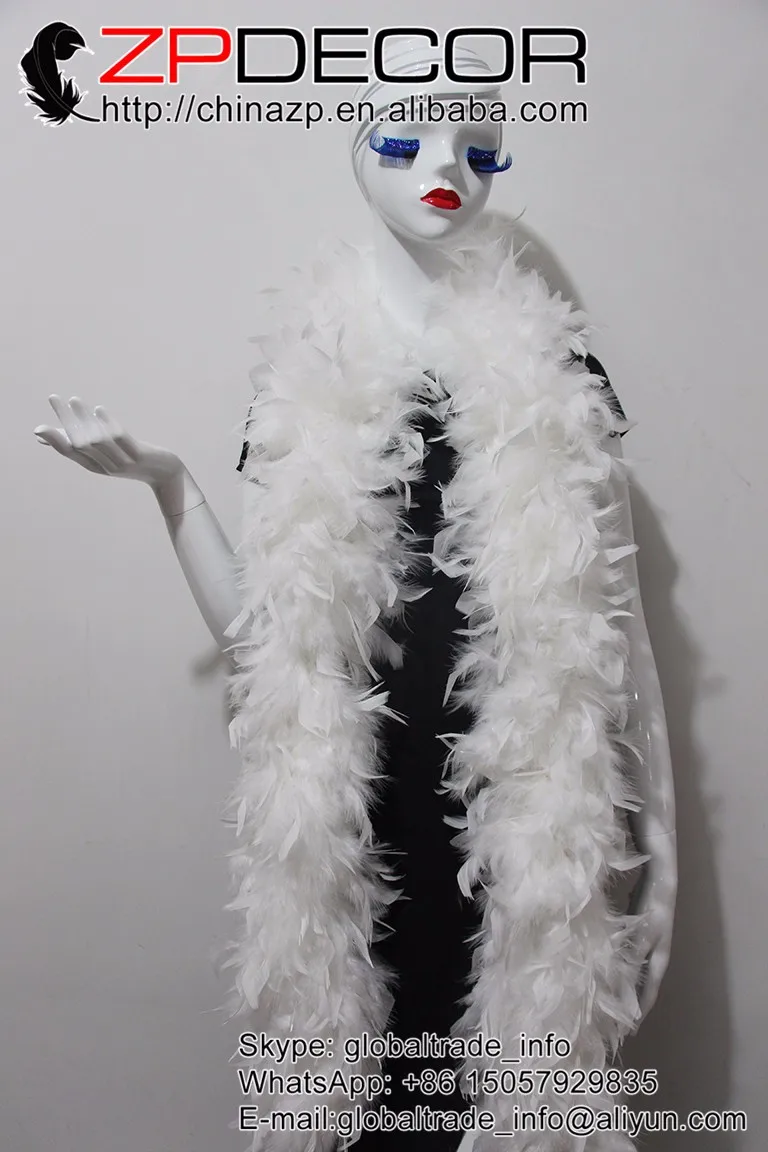 1    150g White Color Fluffy Turkey Chandelle Boas (31)