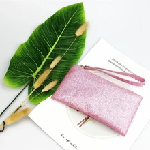 Новинка, модные шикарные кошельки для ключей, кошелек для монет, женская сумка-Органайзер из ПВХ на молнии, маленький мини клатч, золотые вечерние сумочки на ремешке для телефона