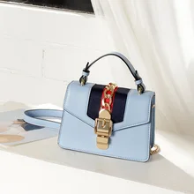 Star with the chain lock small square bag ladies shoulder Messenger bag solid color PU handbag 2018 autumn and winter new Star with the chain lock small square bag ladies shoulder Messenger bag solid color PU handbag 2018 autumn and winter new