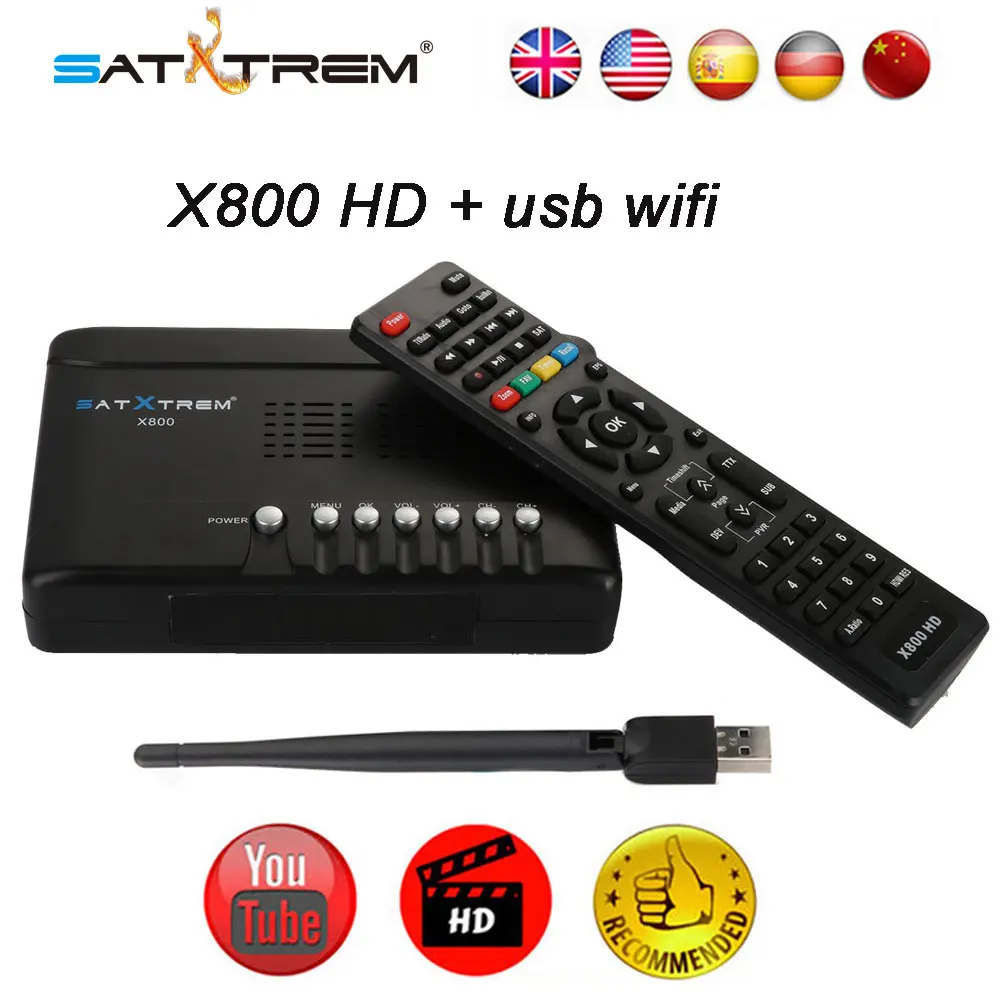 

X800 HD Receptor DVB-S2 High Definition Digital Satellite TV Receiver DVB-S/S2+USB Wifi satellite receiverSupport Cccam Youtube
