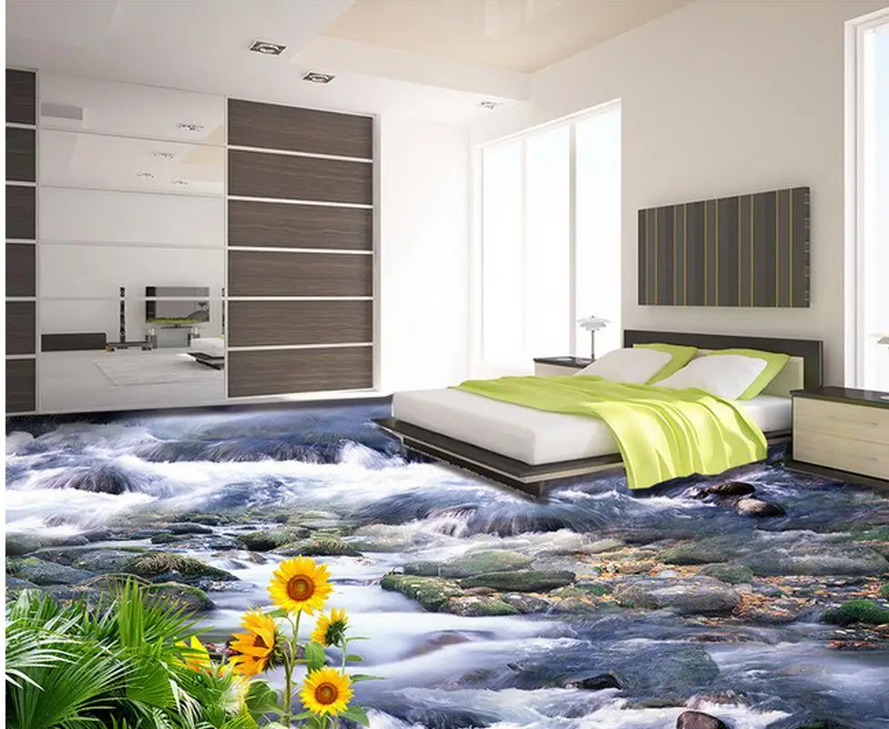 Mountain Wallpaper Pvc 3d Outdoor Mountain Scenery Ground Floor 3d