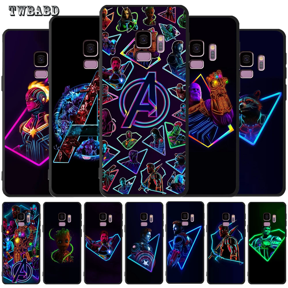 

Marvel Avengers Iron Man Thanos Thor Luxury Case For Cover Samsung Galaxy Note9 8 S10 Plus S8 S10 Plus S7 S6 Edge S10 Lite