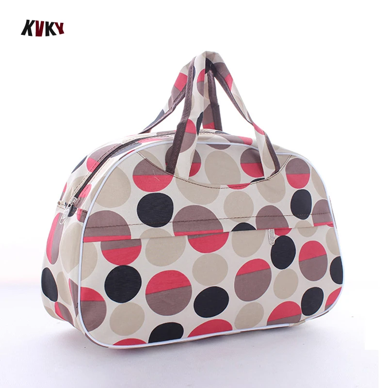 

KVKY Large Capacity Women Travel Bag Tote Men Luggage Duffle Bag New Flower Print Female HandBag weekender travel cubes
