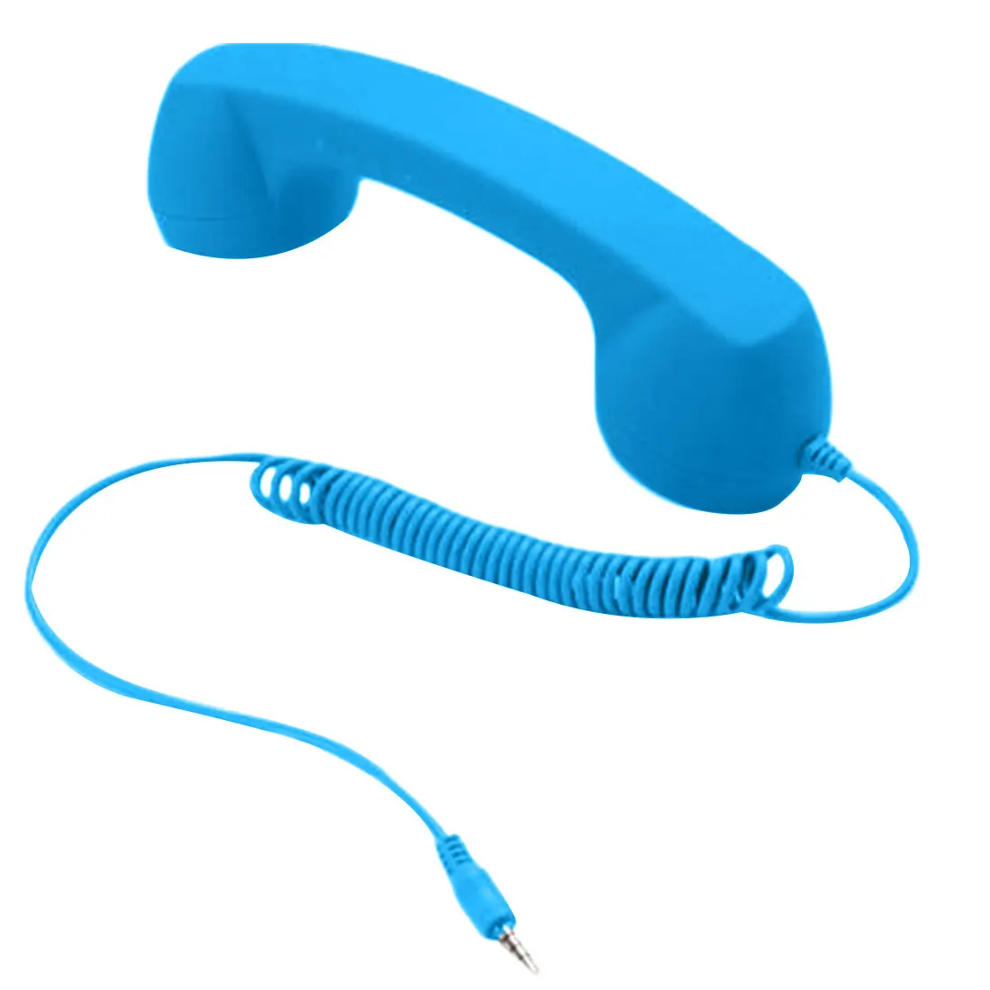 Классический ретро 3,5 мм Удобная телефонная трубка милый микрофон динамик телефонный звонок приемник для xiaomi huawei samsung iphone - Цвет: Blue