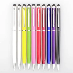 

Universal 2 in 1 Capacitive Touch Screen Stylus pen with Ball Point Pen for Iphone Ipad Tablet PC Samsung Free Shipping 200pcs