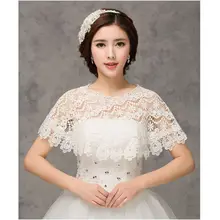 Весенне-Летнее белое, цвета слоновой кости Кружево невесты Свадебная шаль в форме летучей мыши Свадебная куртка, Болеро Кружева Свадебные накидки Свадебная накидка