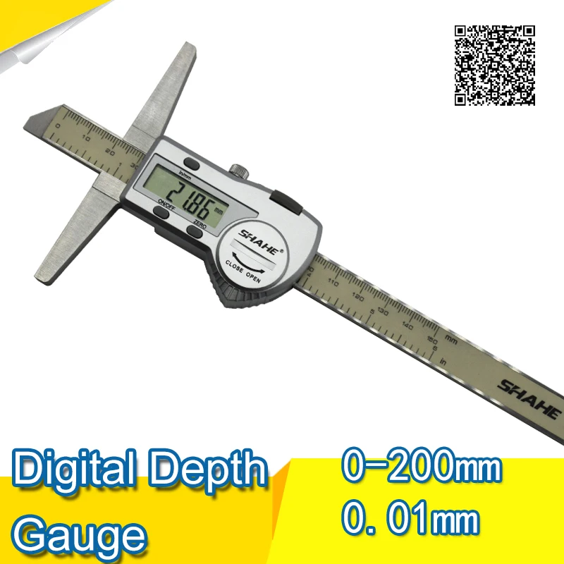 

Free shipping SHAHE 0-200mm Stainless Steel Digital Depth Vernier Caliper depth gauge depth caliper digital caliper depth