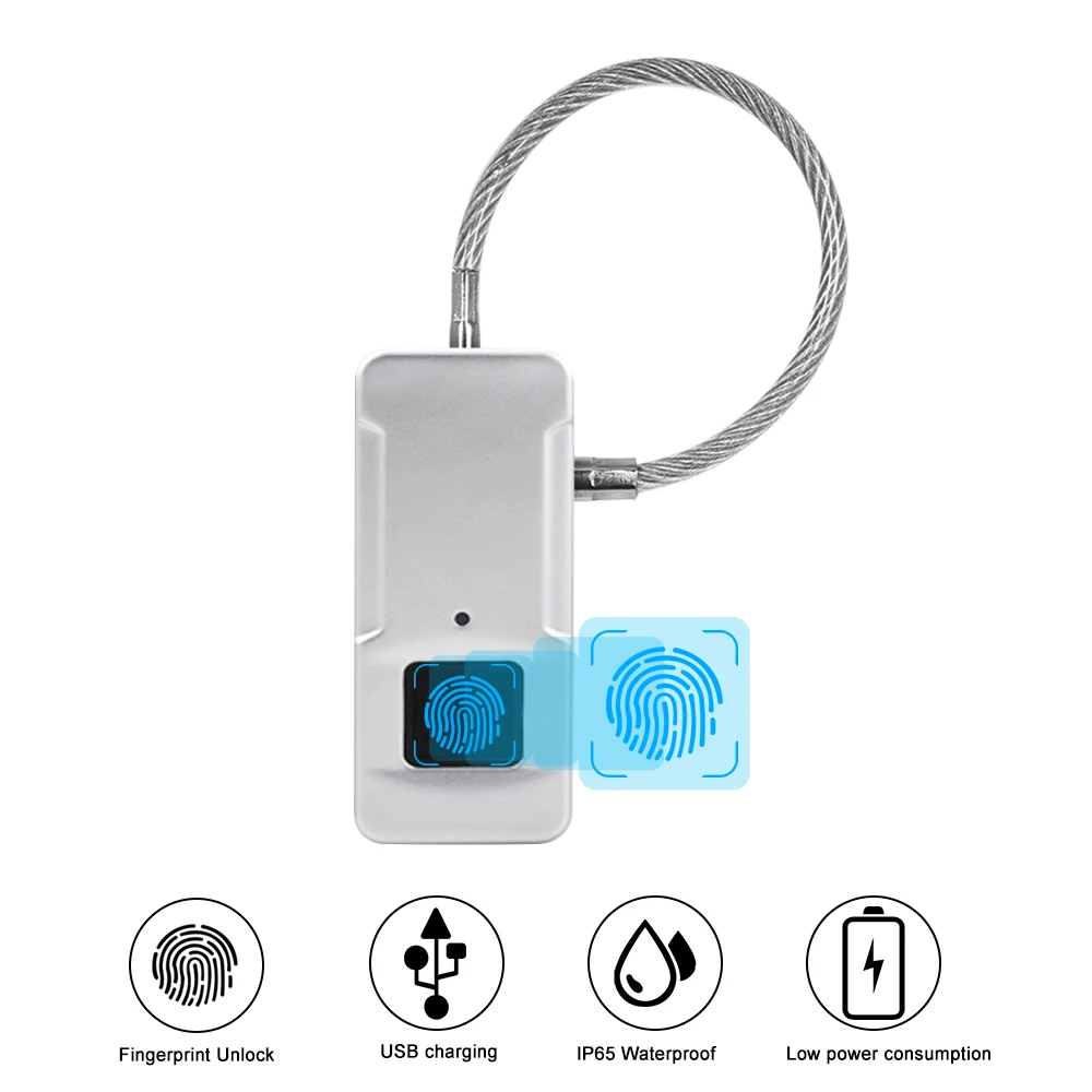 

Fingerprint Lock Mini Portable Bag Lock Smart Intelligent Outdoor Bag Handbag Anti Theft Lock Waterproof Protection Recognition