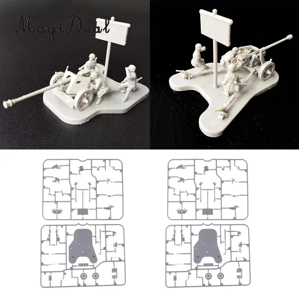 2pcs Simulation 4D 1:72 Scenario PAK40 Assembly Model Scene Kids Toy Gift Home Decor
