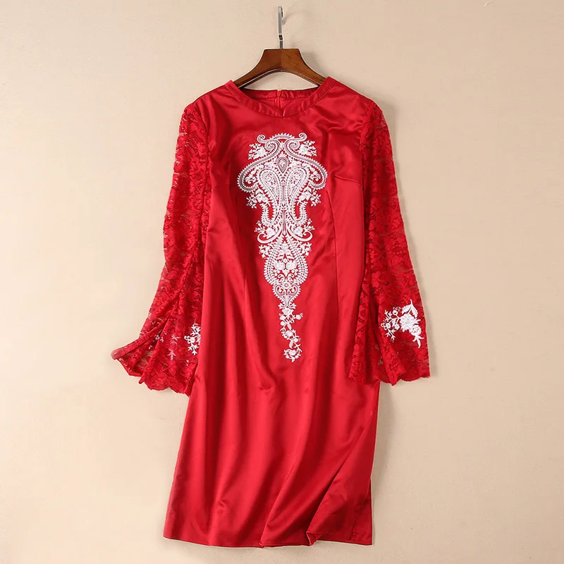  black  red vintage embroidered dress  v neck sheer lace 