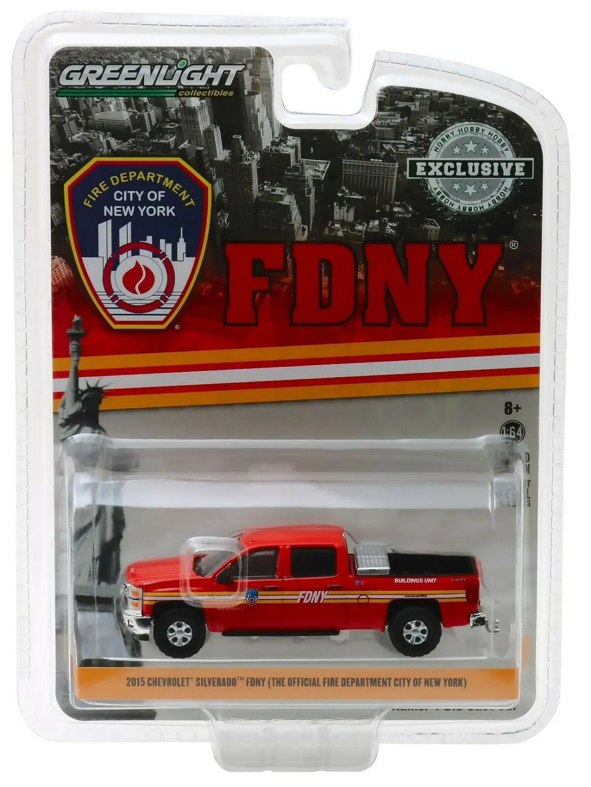 GL 1: 64 Chevrolet Silverado FDNY пожарный отдел сплав модель автомобиля литья под давлением Металл игрушечные лошадки подарок на день рождения для детей