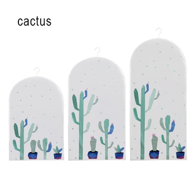 Принт костюм чехол для одежды для защиты от пыли шкаф Органайзер одежда держатель пальто юбка пальто рубашка чехол водонепроницаемый PEVA пятен - Цвет: cactus