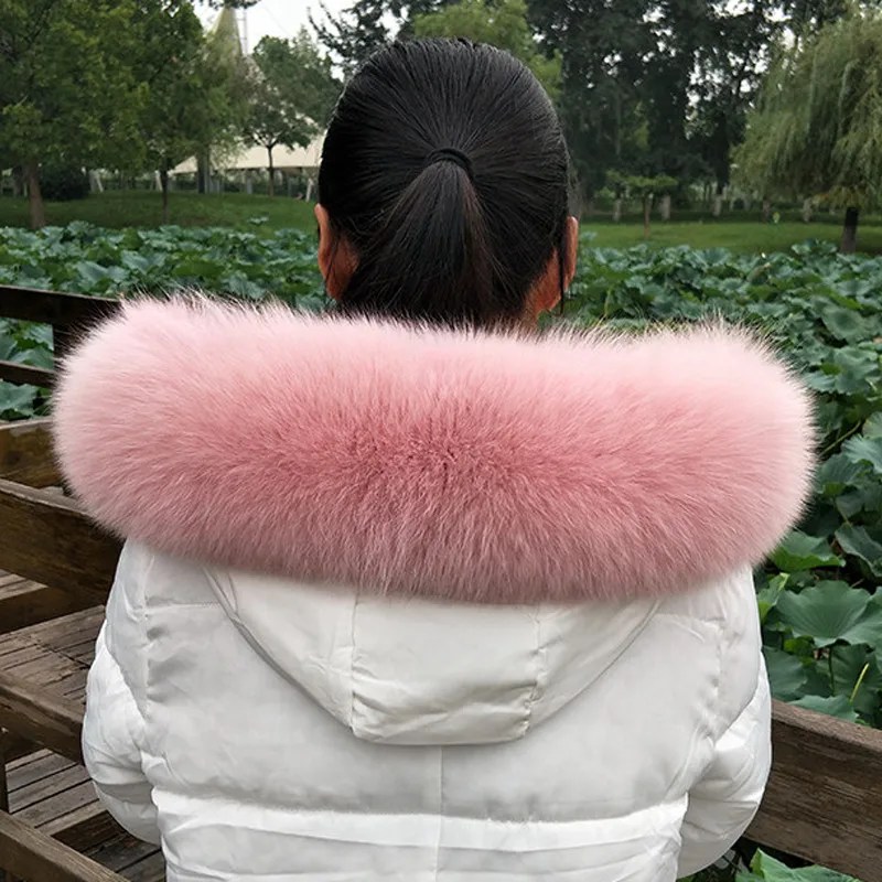 

New fashion Natural Fox fur collar Winter scarf shawl multicolor fox fur collar Scarves Solid warm Women hood fox fur muffler