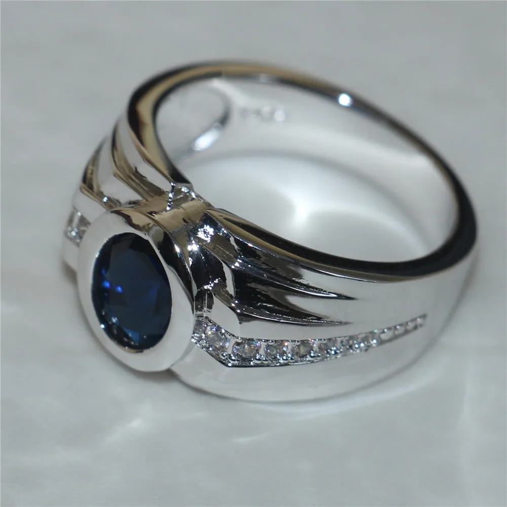 Choucong ювелирные изделия Размер 8,9, 10,11, 12,13 мужские 925 пробы серебряные синие 5А циркониевые кольца обручальное кольцо ювелирные изделия для мальчиков