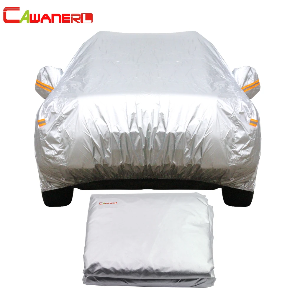 Cawanerl Car Cover Auto Sedan Hatchback Sun Rain Snow Protection Outdoor Cover Sunshade Anti UV Scratch