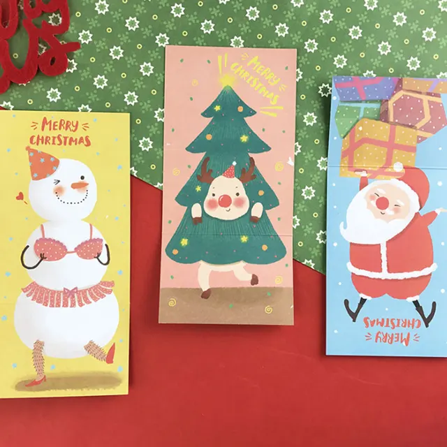 1 pcs christmas theme folding christmas message card with envelope christmas theme cards
