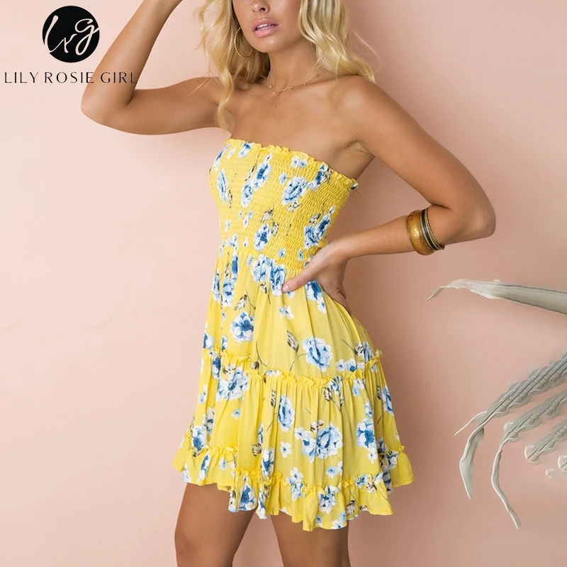 Lily Rosie/платье с цветочным принтом и оборками для девочек пляжное платье без
