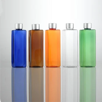 

250ml X 40 empty square colored plastic travel bottles packaging with screw cap ,8.5oz PET makeup oil bottle for cosmetics