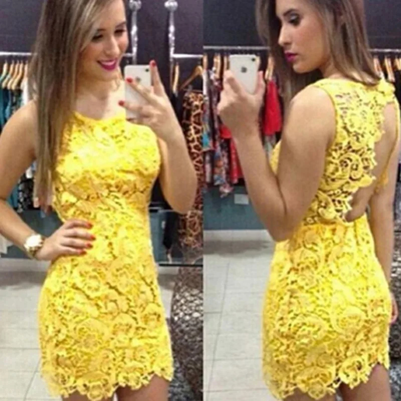Floral Women Sleeveless Lace Mini Dresses Yellow Sexy Lace Dress 2015 New Free Shipping High Fashion Wear Ladies Girls Dress L27756 (1) 800x800