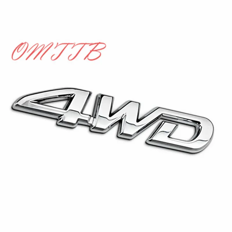 

3D Metal Chrome 4WD Emblem Badge Decal Car Sticker SUV Rear Trunk Off-road For Toyota Highlander RAV4 Tiguan Honda Car Styling