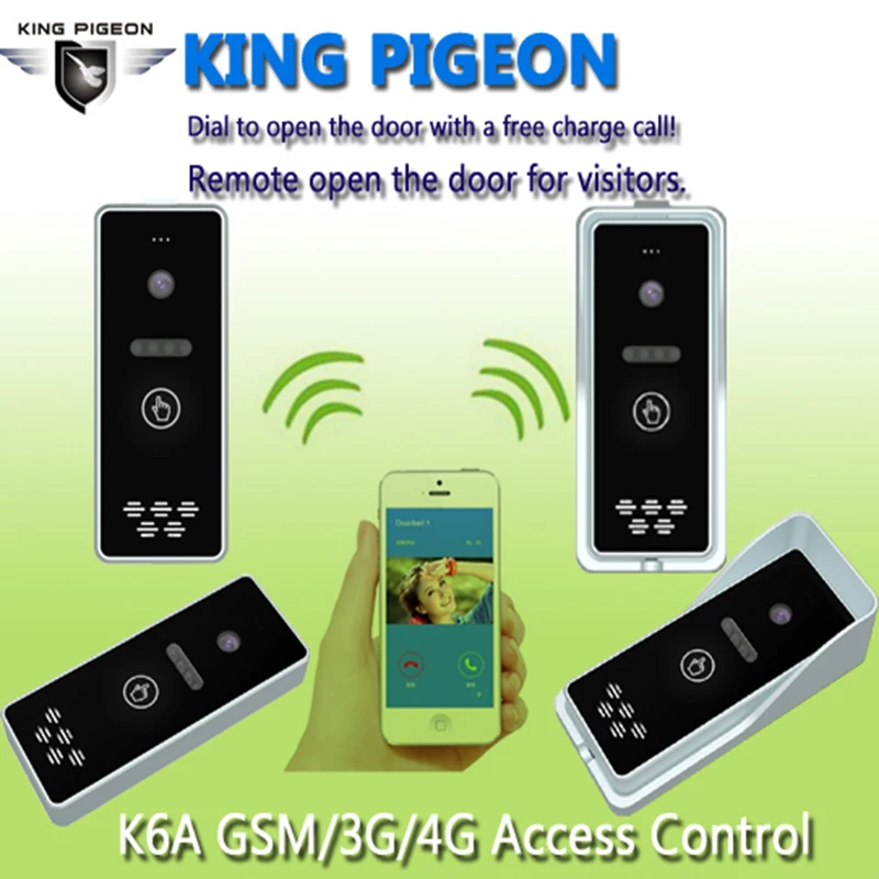 K6s GSM квартира домофон, управление доступом Системы гарнитура звонки во время зарядки дверь открытой Пресс кнопки дистанционного
