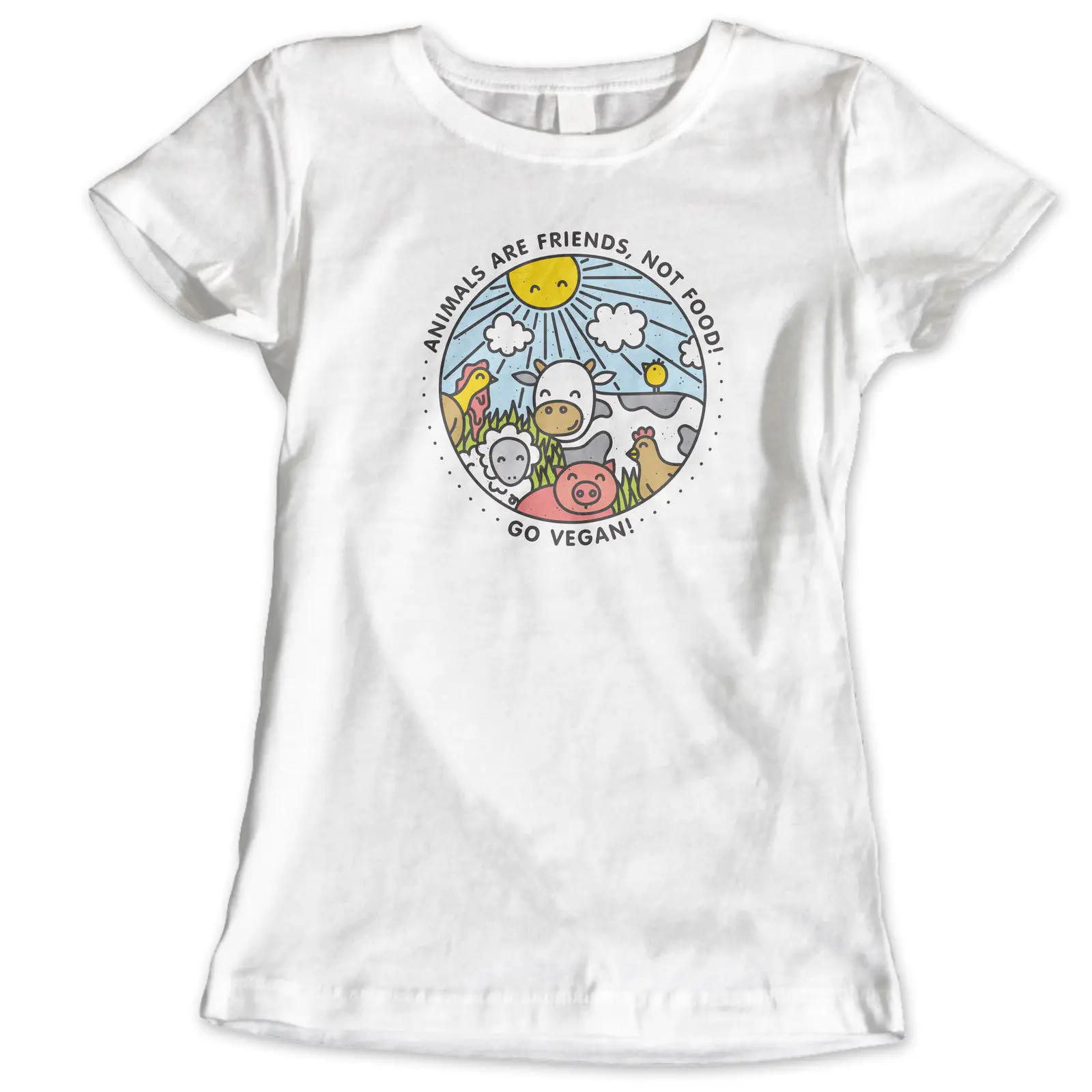 VEGAN ANIMAL FUNNY HUMOUR VEGETARIAN WOMANS KIDS HEN DO футболка крутая Повседневная мужская модная