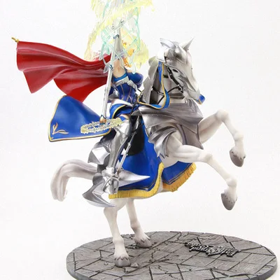 

Anime Fate Stay Night Saber Arutoria Pendoragon Horse Riding Figure PVC Action Collectible Toy Mode For Kids Gifts With Box 45cm