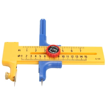 

C ompass Circle Cutter Round Cutting Knife 10mm-150mm Adjustable Rubber Paper Cut Leather Tool Includes 6 Spare Blades