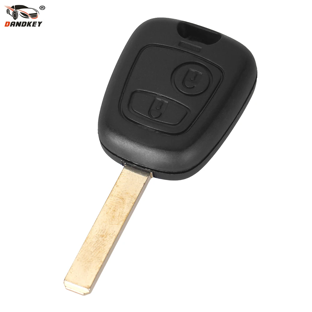 

DANDKEY 10pcs/lot New 2 Button VA2 Blade Remote Key Case Shell For Peugeot 107 207 307 407 106 306 406 Free Shipping