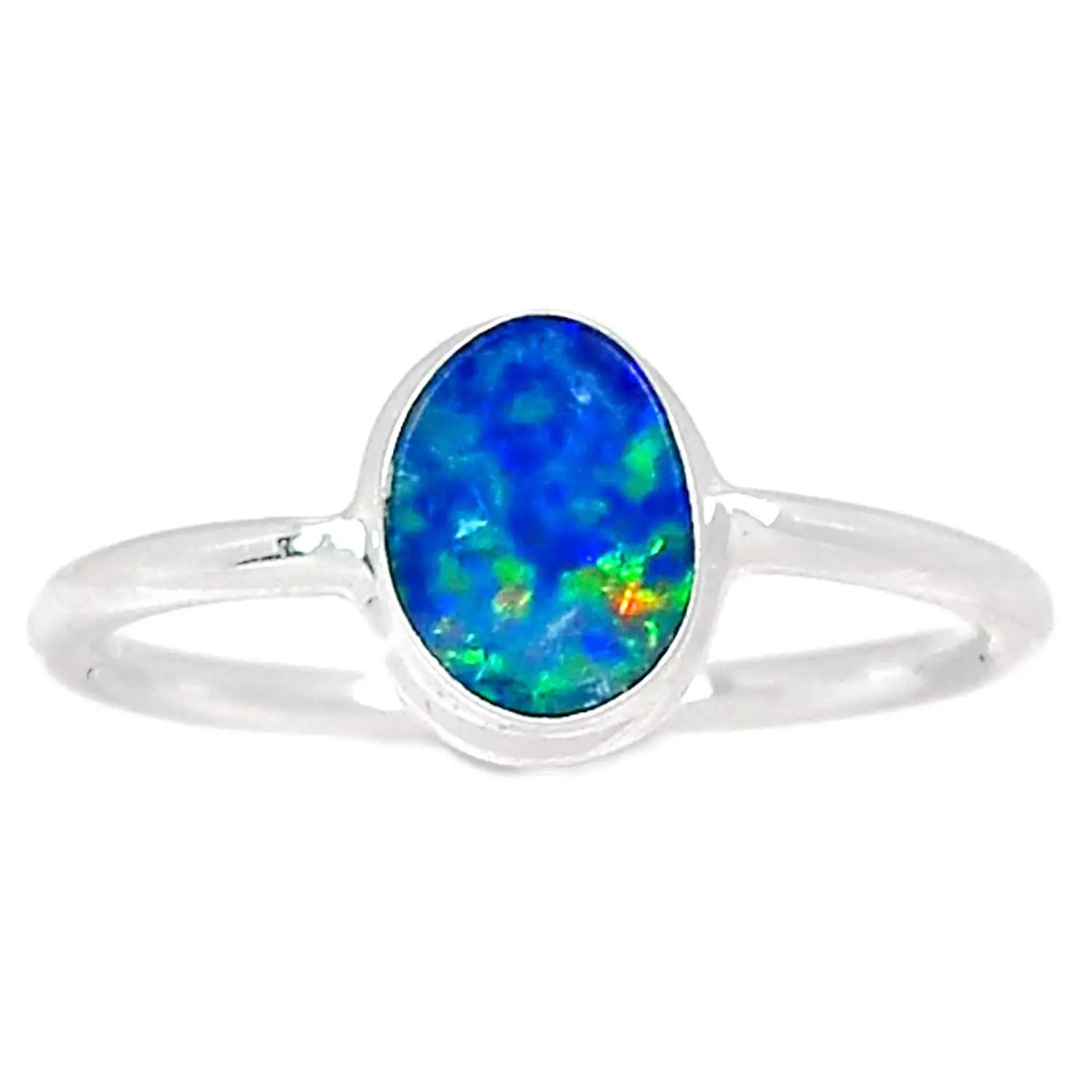 

Genuine AUSTRALIAN OPAL Ring 925 Sterling Silver Jewelry,USA Size :9.5, MHBAR3793