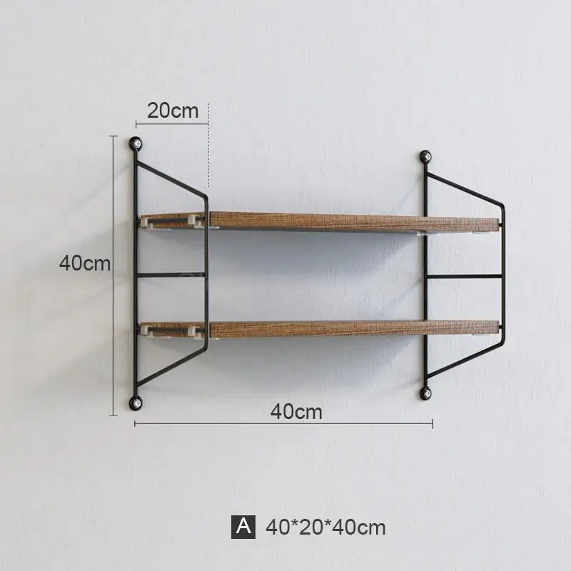 Скандинавские струнные настенные вешалки из кованого железа, многослойная книжная полка для гостиной, ТВ, настенные украшения, комбинация - Color: ml6