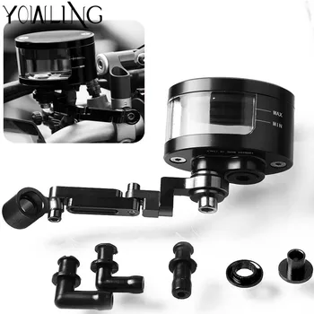 

Motorcycle CNC Brake Clutch Pump Oil Fluid Tank Reservoir Cup with Bracket Holder Universal MT-09 TMAX 530 DUKE 390 Z800 CB400F