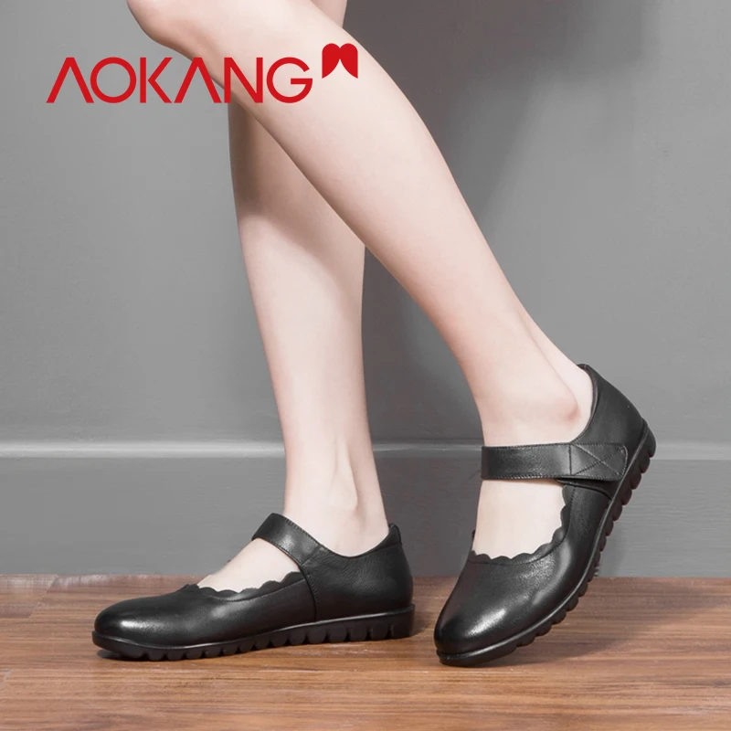 AOKANG/2019 г. Новое поступление сезон весна женская обувь на плоской подошве с