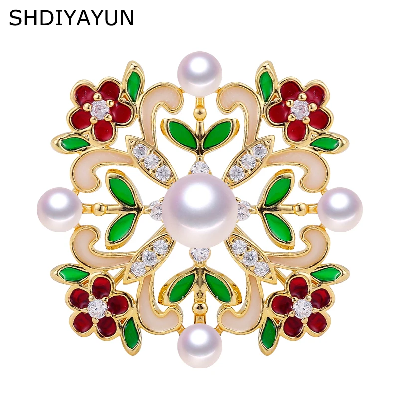 SHDIYAYUN 2019 новая Жемчужная Брошь для женщин эмалевые квадратные Броши Булавки
