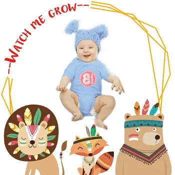

1 Set Baby Month Sticker Photography Blanket Infant Photo Memorial Blankets Stickers Newborn Photos Props
