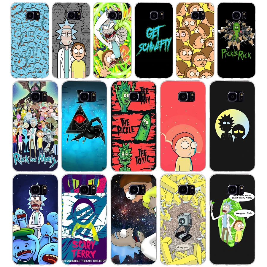 

102AQ Rick And Morty Soft TPU Silicone Cover Case for samsung Galaxy s6 s6 s7 edge s8 s9 plus case