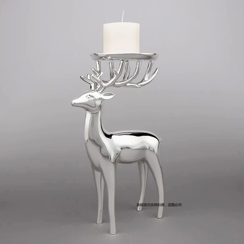 Buy Exquisite Zinc Alloy Silver Plated Reindeer Statue