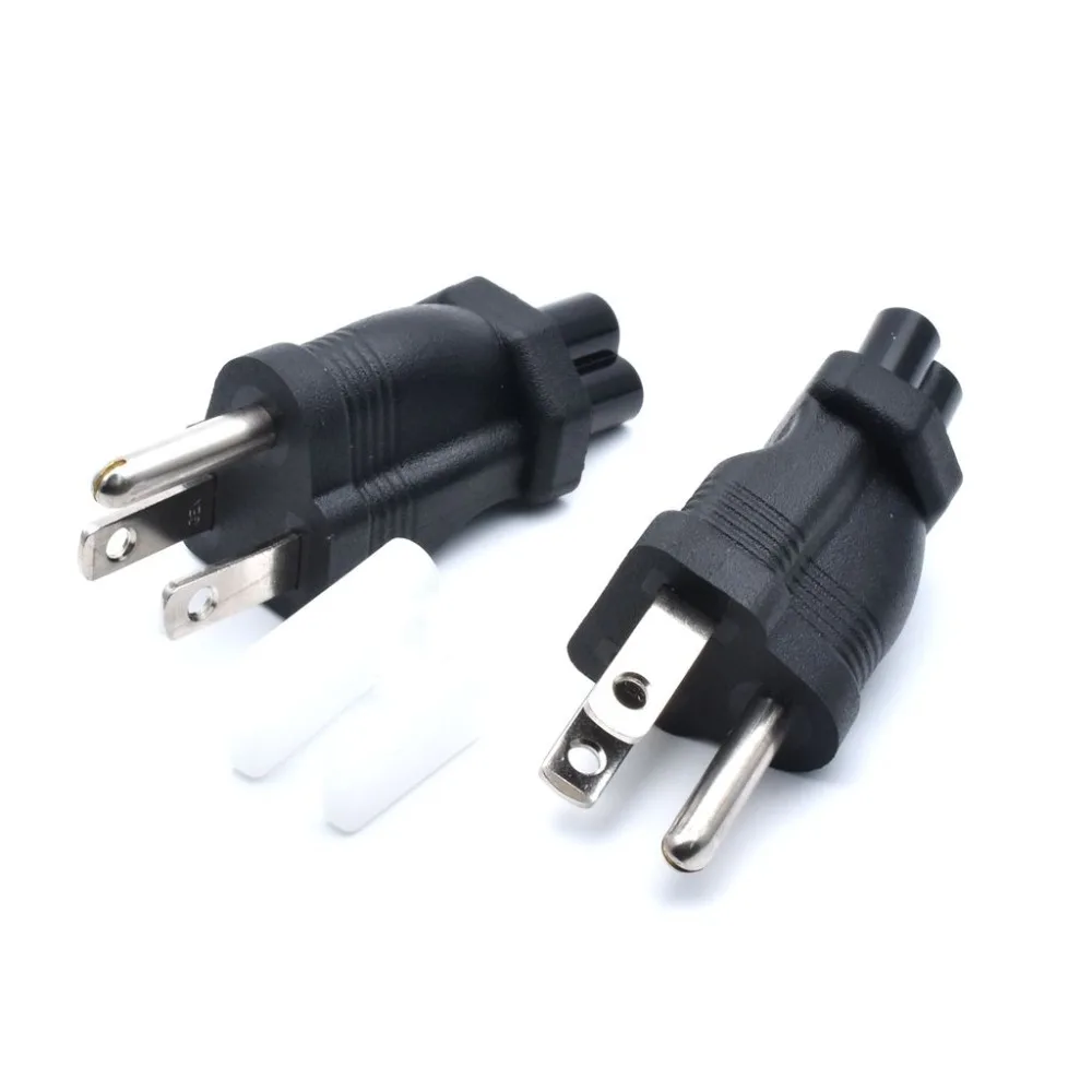 

USA Power Cable plug adapter US Nema 5-15P to IEC320 C5 Clover Leaf adapter plug