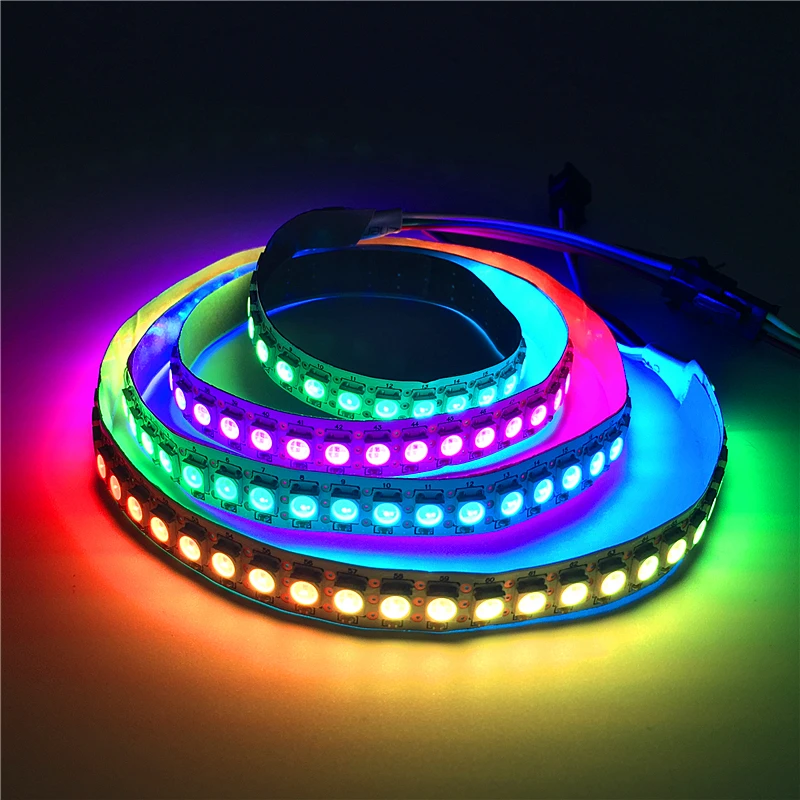 5 в постоянного тока WS2812B полноцветная SMD 5050 RGB светодиодная полоса 30/60/144