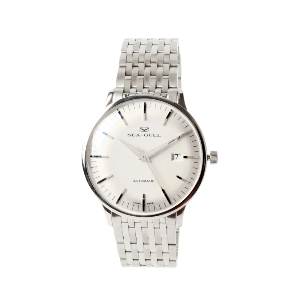 

Seagull 10mm Thin Anti-Glare Domed Sapphire Crystal Metal Marks Automatic Men's Dress Watch 816.519 Bauhaus Style