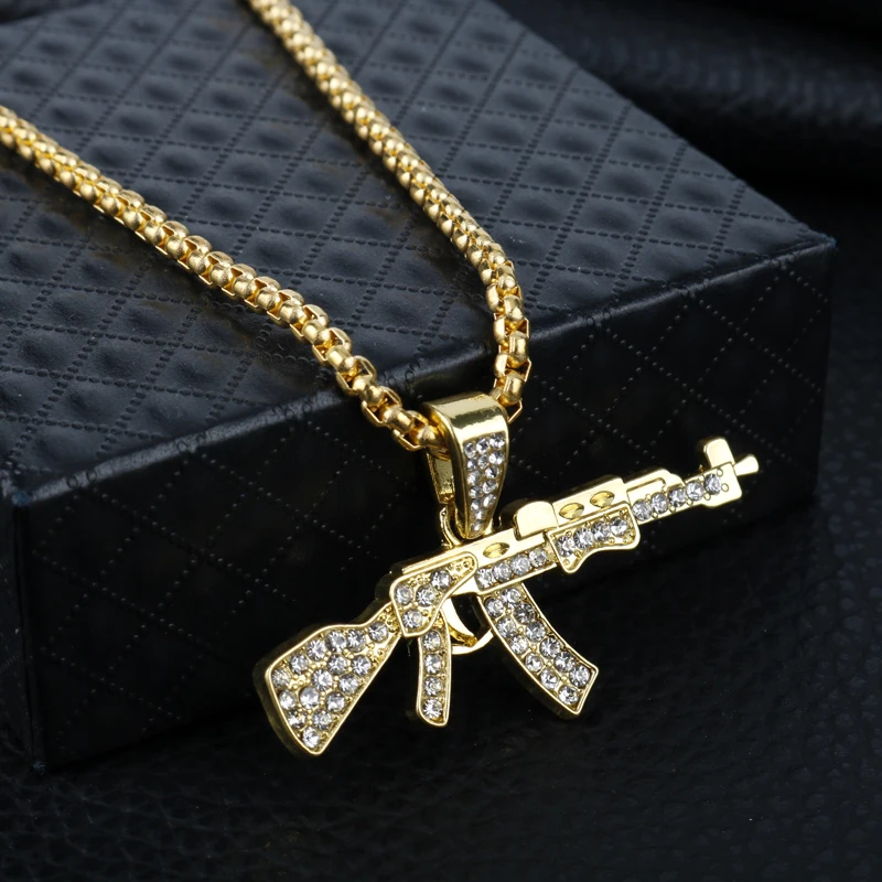 

Game PUBG M416 ALL Rifle Model necklace golden crystal metal choker Playerunknown's Battlegrounds Alloy chain fashion men gift