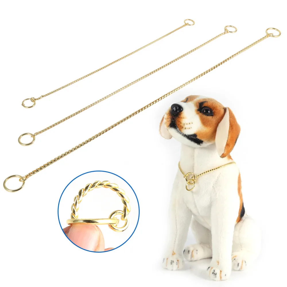 Anjing Kerah Emas Hitam Ular Logam Jaringan Harness Anjing Twisted