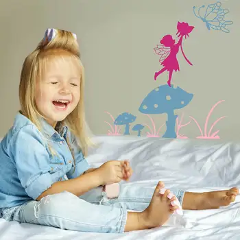 

Fairy Mushrooms Butterfly Wall Decal Mushrooms Butterfly Wall Sticker Flower Fairy Wall Sticker Fairy Removable Sticker 747N