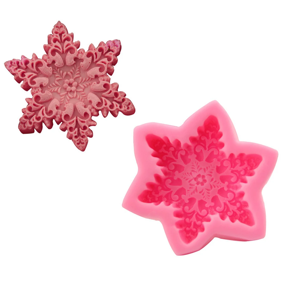 Snowflake Silicone Molds Kitchen Mold Food Shaping Moulds Fondant Soap Clay Modeling Tools