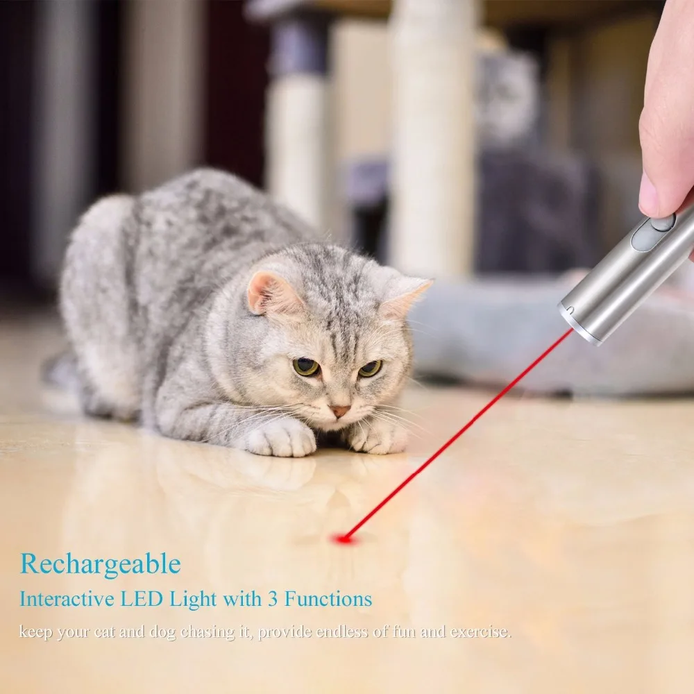 Mini USB Red Laser Pointer Rechargeable 3 In 1 Pen Flashlight / Laser/ UV Torch Hunting Cat Chaser Toys