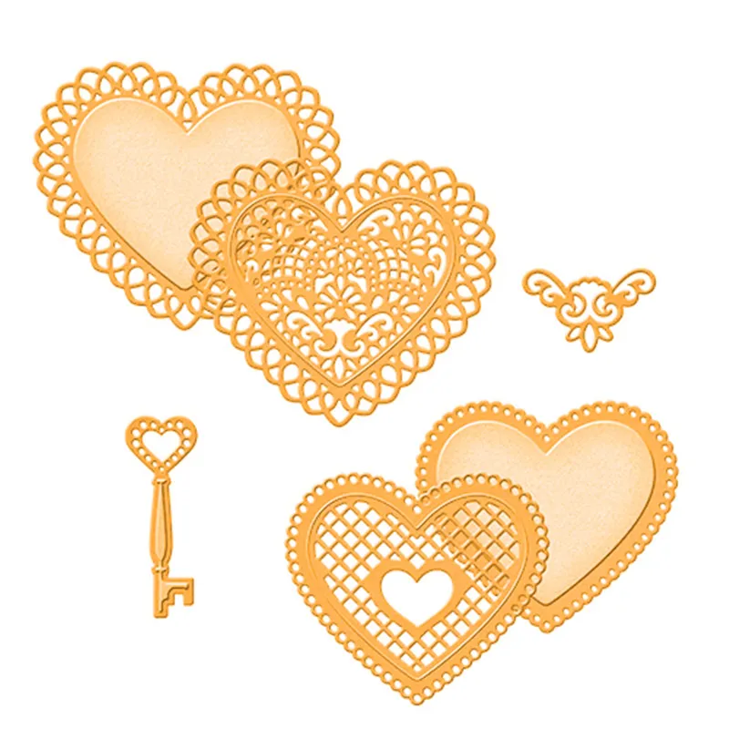 

YaMinSanNiO Lace Hearts Dies Valentine's Love Metal Cutting Dies Scrapbooking for Card Making Embossing Cuts New Craft Die 2019