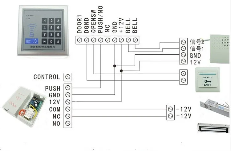 10 шт. карты бесплатно+ 5 шт. RFID Управление доступом по карточкам бесконтактного считывания системы 1000 пользователей автономный пароли клавиатуры