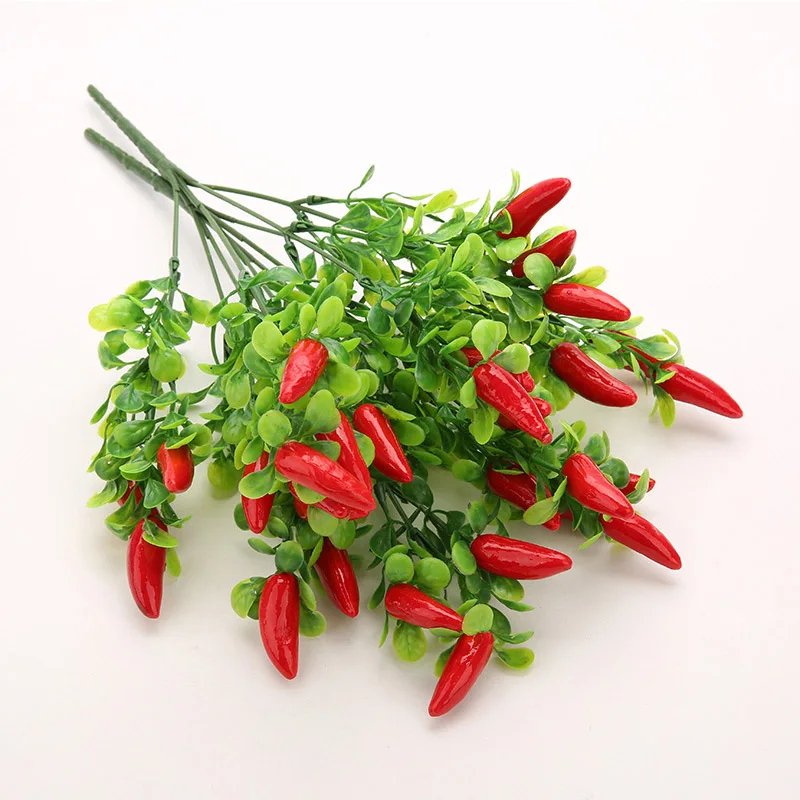 

Plastic Creative Red Pepper Artificial Plants New Decorative Artificial Plastic Trees Christmas Gift Table Decorating