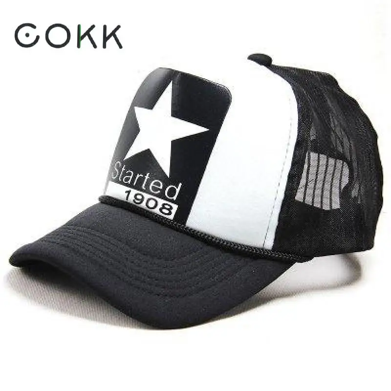 

COKK Summer Baseball Cap For Women Men Unisex Mesh Cap Cartoon Star Snapback Hat Bone Male Adjustable Baseball Cap Hat Wholesale